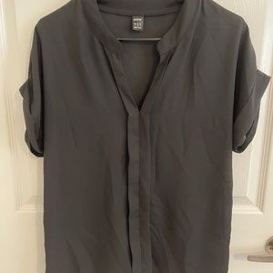 SHEIN Clasi Notched Neck Dolman Sleeve Shirt